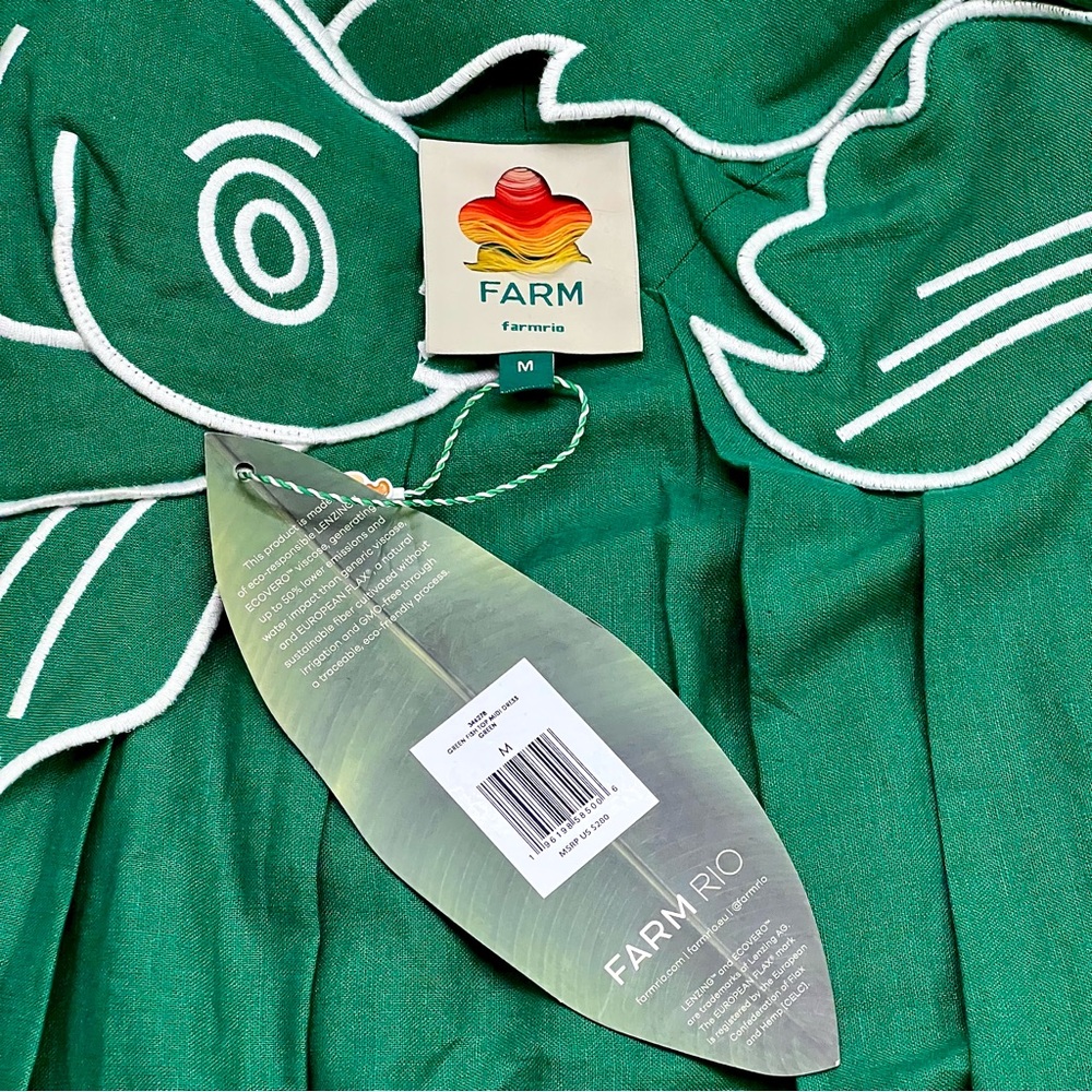 🌺🎉HP🎉🌺 NWT Farm Rio Green Fish Top Maxi Dress - Picture 16 of 16